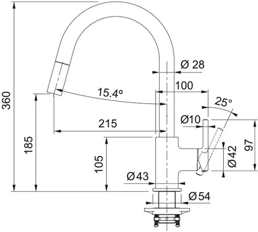 Кухонный кран Franke Lina pull-out 115.0626.084, капучино