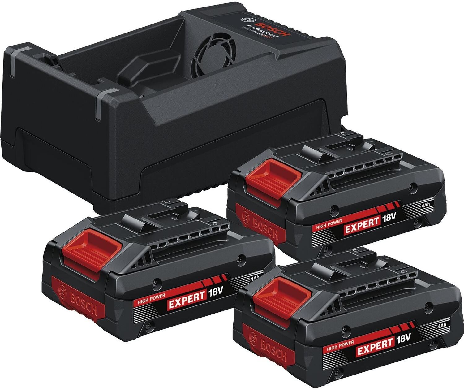 Комплект аккумуляторов Bosch 3×EXBA18V-40 и ЗУ GAL 12V/18 0615V0005X