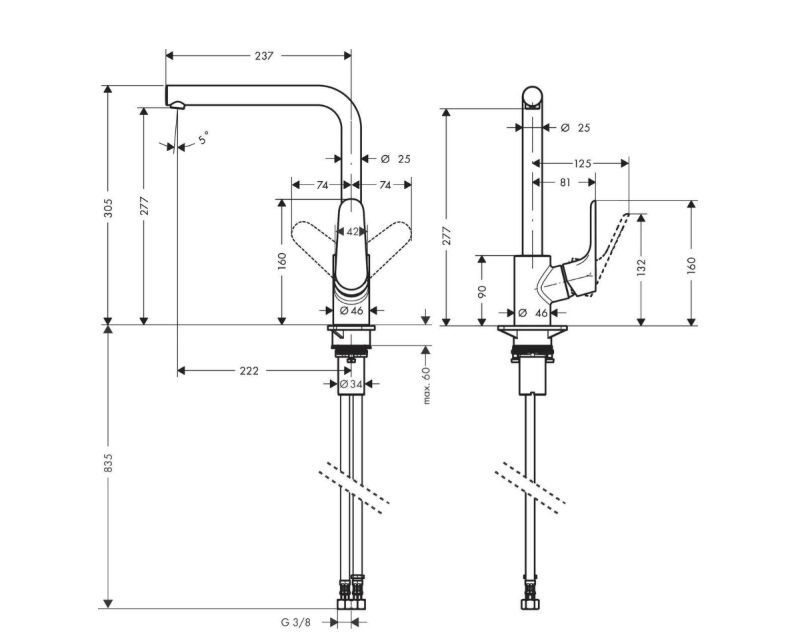 Смеситель для кухни Hansgrohe Focus M41 31827000 хром