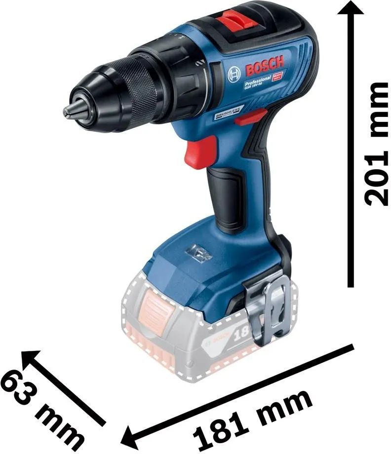 Аккумуляторная дрель-шуруповерт Bosch GSR 18V-50 Professional 06019H5000