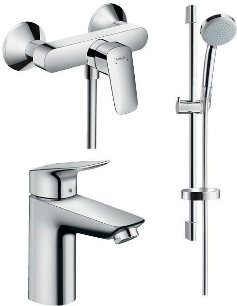 Душевой комплект Hansgrohe Logis 71077000 + 71600000 + 26532400, хром