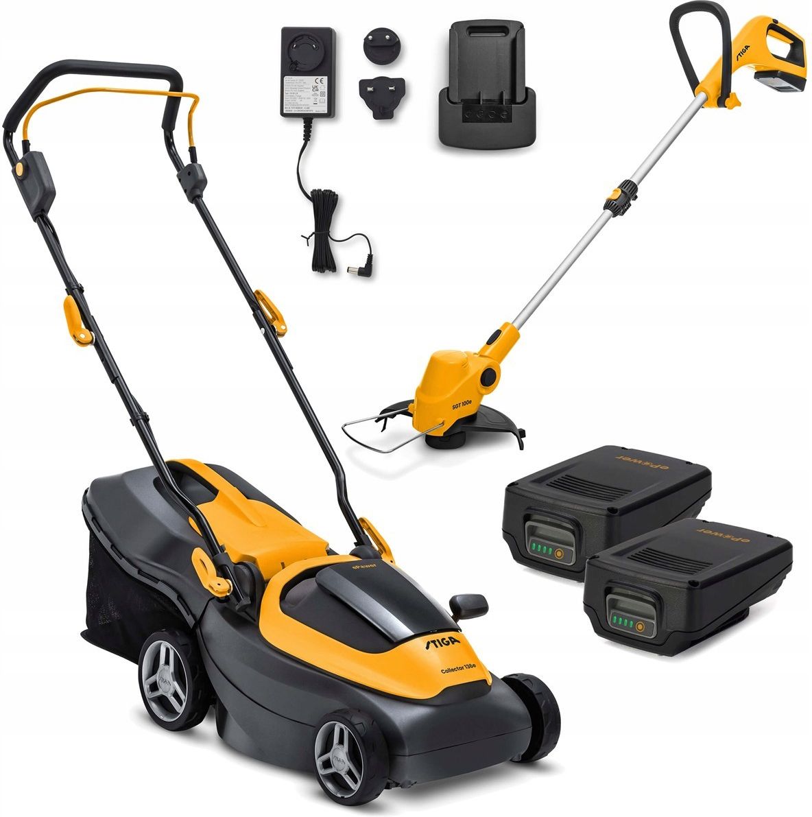 Комплект газонокосилки и триммера Stiga Collector 136e + GT 100e 2B1342068ST2