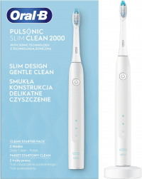 Электрическая звуковая зубная щётка Oral-B Pulsonic Slim Clean 2000 White, с зарядной станцией
