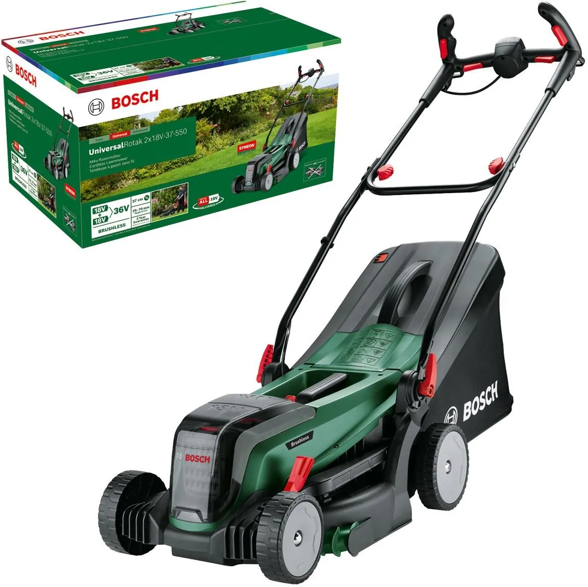 Газонокосилка аккумуляторная Bosch UniversalRotak 2x18V-37-550 06008B9E01