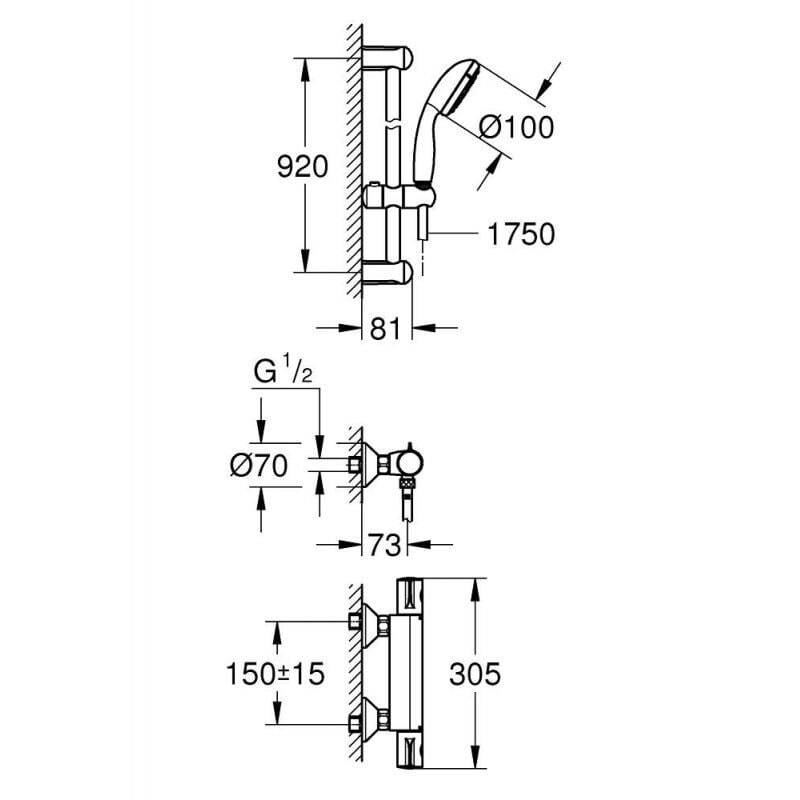 Термостатический смеситель Grohe Grohtherm хром 34566001