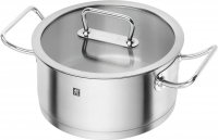 Низкая кастрюля Zwilling Pro S, 4.3 л, со стеклянной крышкой