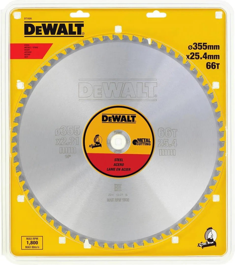 Пильный диск по стали DeWalt DT1926, 355x25.4 мм, 66T