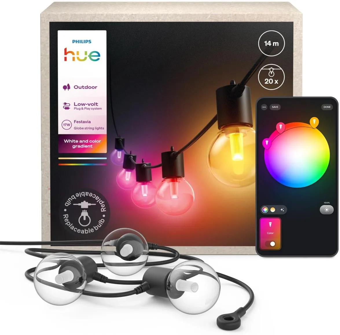 Садовая гирлянда PHILIPS Hue Festavia 14 м 8720169371538