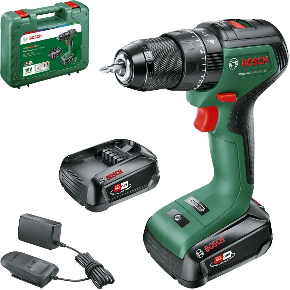Аккумуляторная ударная дрель Bosch UniversalImpact 18V-60 (06039D7102)