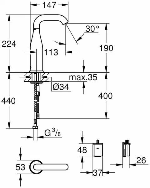 Смеситель для раковины Grohe Essence Electronics Chrome 36446000