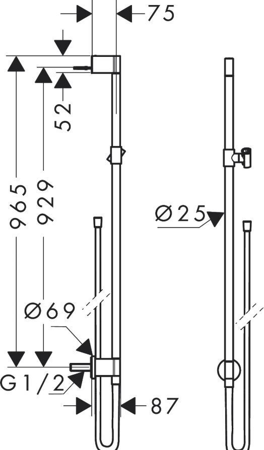 Душевая штанга Hansgrohe Axor One 48792700