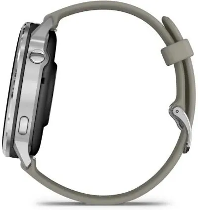 Смарт-часы Garmin Venu 4 45 mm Silver серебристый с серебристым серым силиконовым ремешком