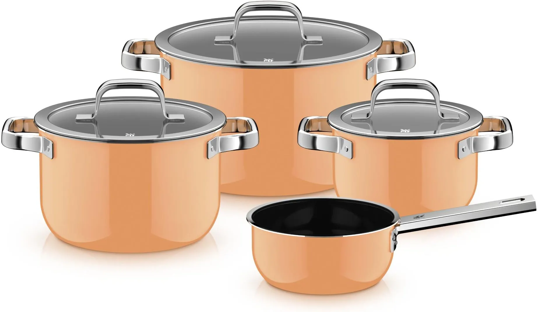 Набор кастрюль (4 предмета) WMF Fusiontec Mineral Pro Papaya Orange 519405290