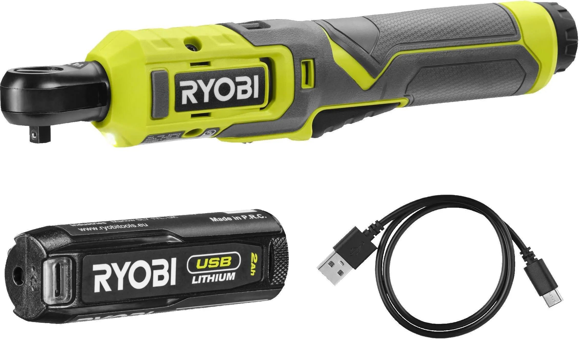 Трещотка Ryobi USB Lithium 4V с АКБ и ЗУ 2.0 Ah