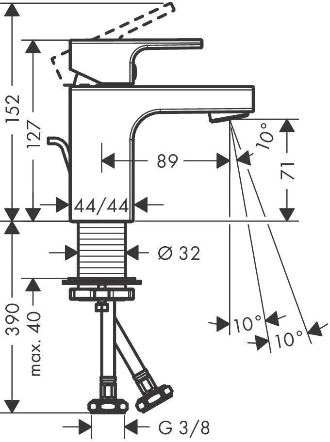 Смеситель Hansgrohe Vernis Shape, черный матовый 71560670