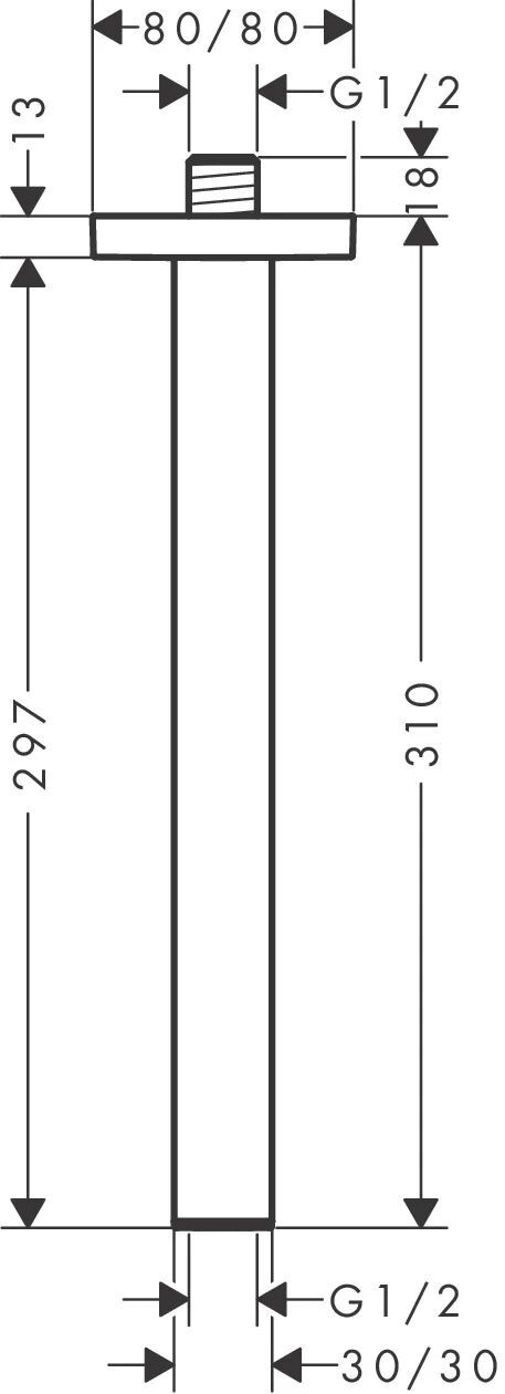 Потолочное соединение Hansgrohe 24339990 золотой