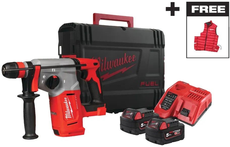 Аккумуляторный перфоратор Milwaukee M18 BLHXMC-502X 4933499459 2х5,0 Ач в кейсе HD Box с АКБ и ЗУ