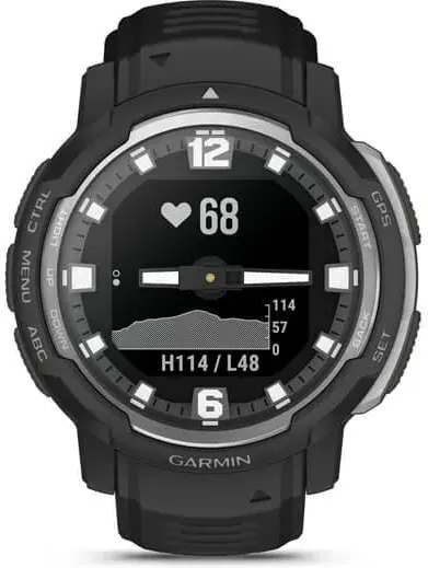 Прочные GPS-часы Garmin Instinct Crossover Solar, Чёрно-серебристый