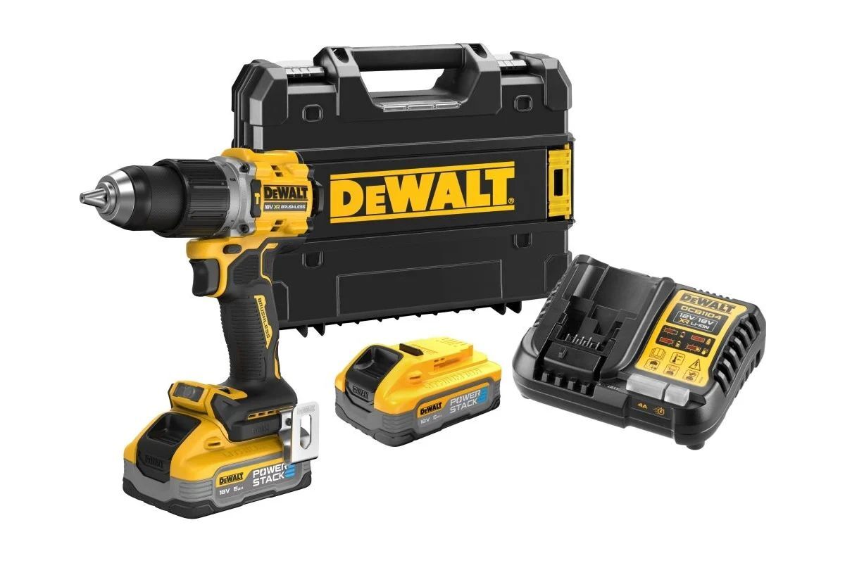 Ударная дрель-шуруповерт DeWalt DCD805H2T, с 2 АКБ 5 Ач и ЗУ, в кейсе
