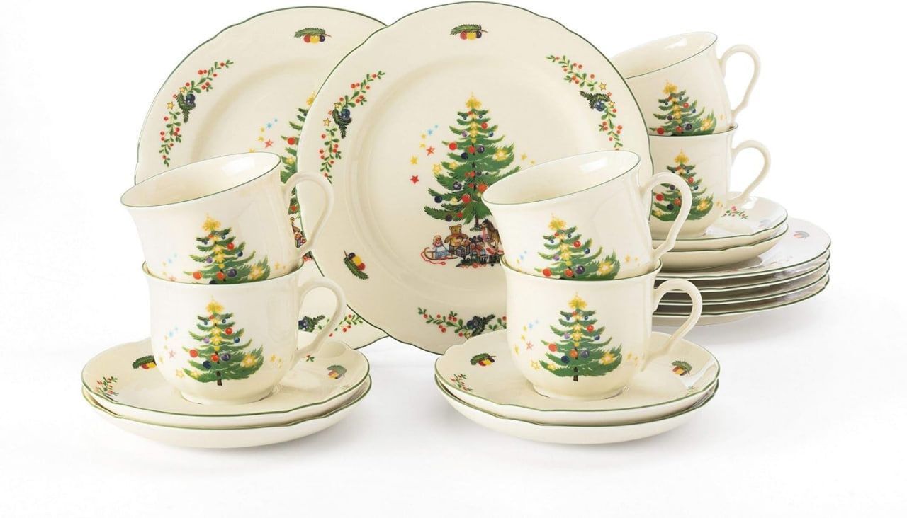 Кофейный сервиз Seltmann Weiden Marie-Luise, зеленый, 18 предметов