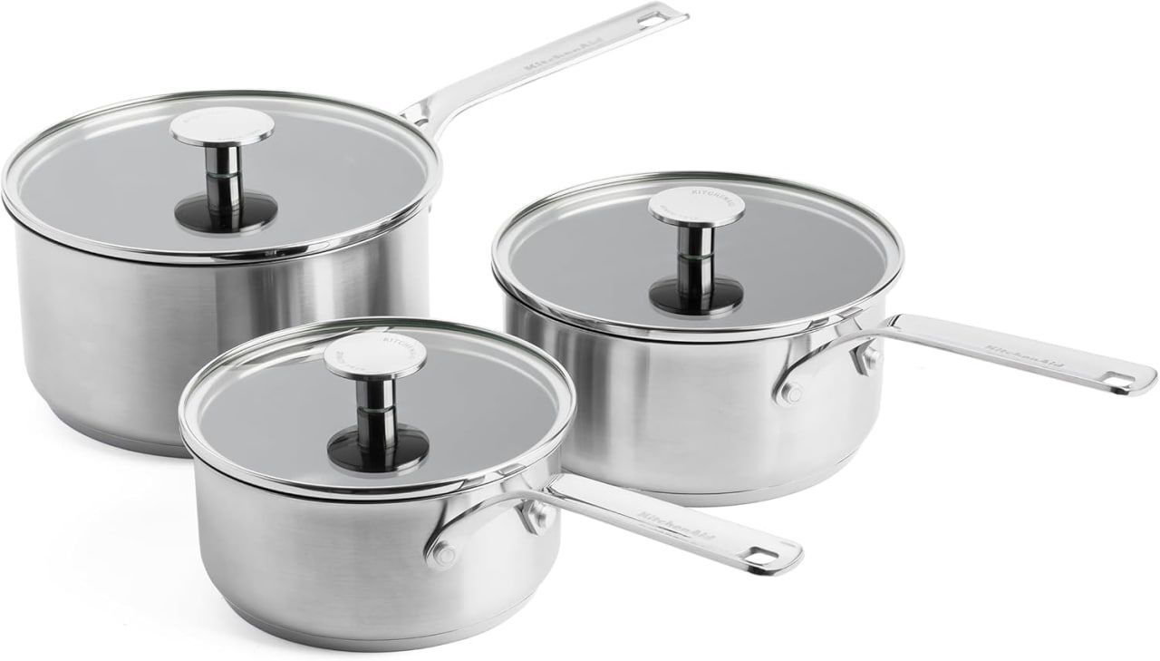 Набор кастрюль из 3 предметов KitchenAid PFAS, 16 см, 18 см и 20 см