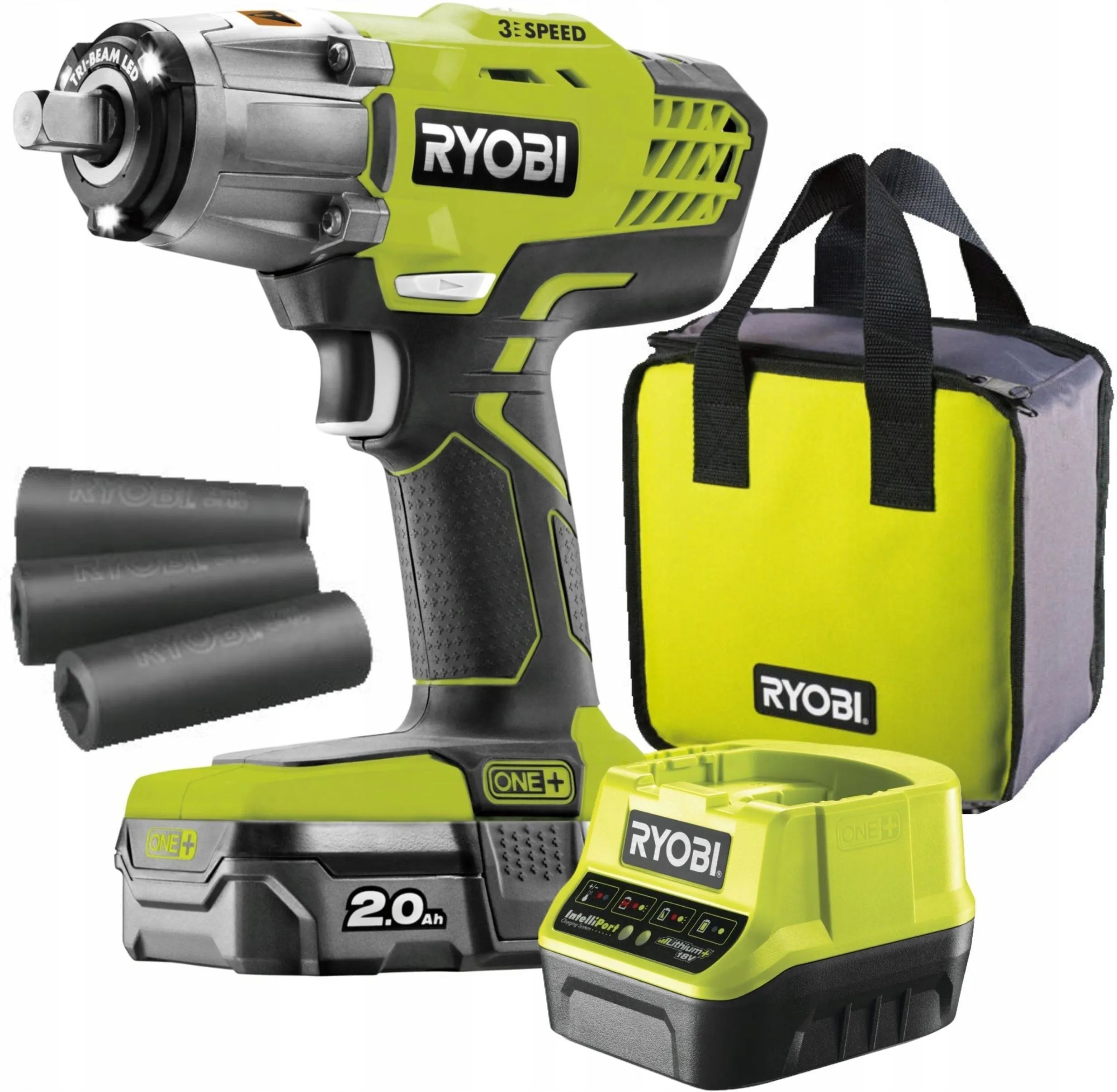 Гайковерт RYOBI R18IW3-120S 2 Ah АКБ и ЗУ, сумка