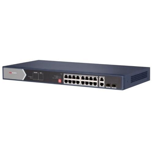 Коммутатор Hikvision DS-3E0520HP-E 18G 2SFP 12PoE 225W неуправляемый