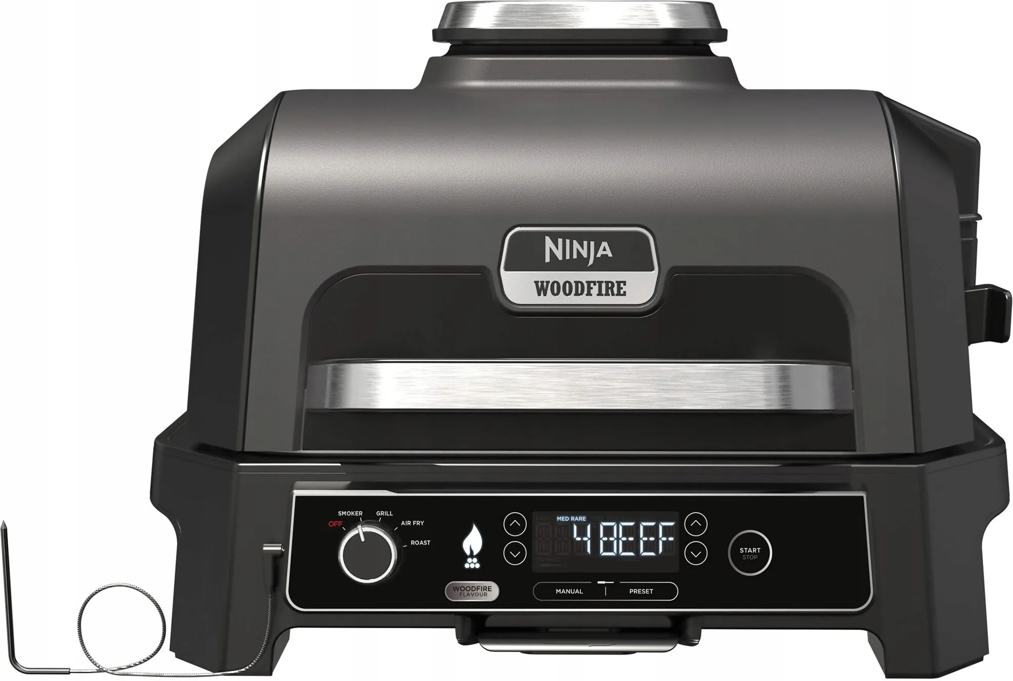 Электрический гриль Ninja Woodfire Pro XL OG850EU, 1395 см², термощуп для мяса