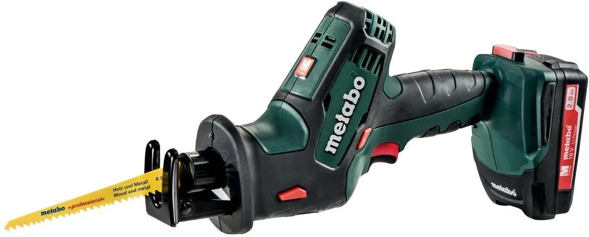 Сабельная аккумуляторная пила Metabo SSE 18 LTX Compact 602266500 в кейсе metaBOX с 2 аккумуляторами 2.0 Ah и ЗУ