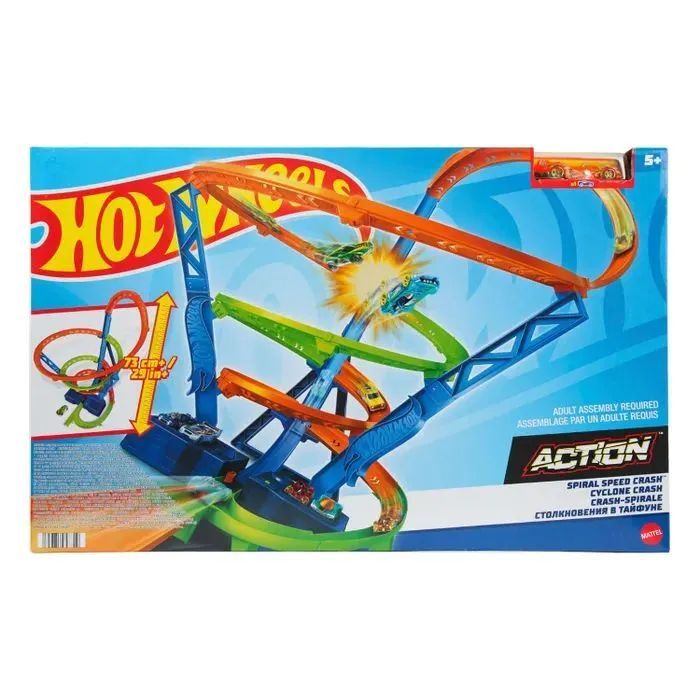 Hot Wheels Игровой набор Hot wheels Трек: Краш-спираль с машинками HGV67