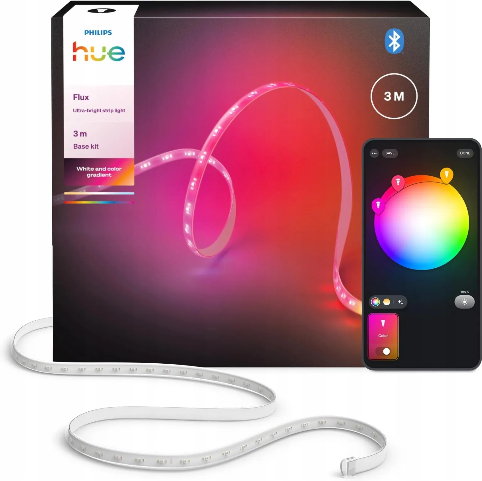 Светодиодная лента PHILIPS HUE Flux Ultra Bright Gradient Lightstrip 3м 929004276602