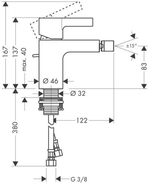 Смеситель для биде Hansgrohe Metris S 31261000 хром