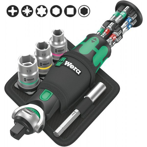 Отвертка Wera отвертка для бит Zyklop Pocket 2 05004281001 1/4"" 3/8 ""