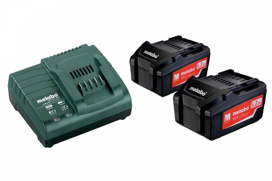 Аккумуляторы 2 шт. (5,2 А*ч; 18 В; Li-Ion) и ЗУ ASC 30-36 Basic-Set Metabo 685051000
