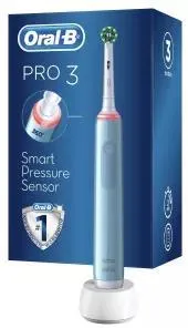 Электрическая зубная щётка Oral-B Pro 3 3770 CrossAction Sensi UltraThin Blue, с зарядной станцией