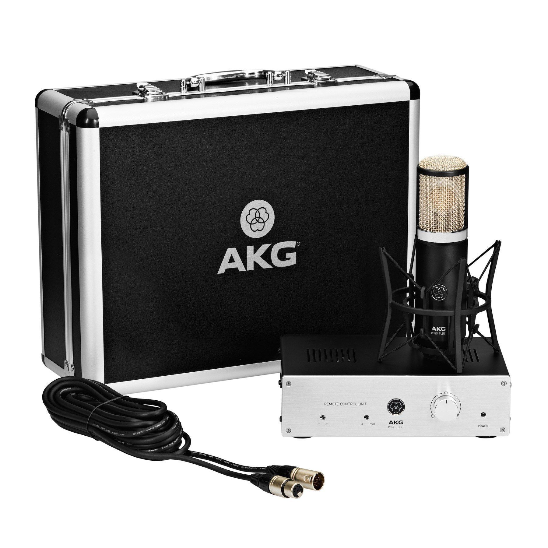 Микрофон проводной AKG P820 Tube, разъем: XLR 3 pin (M), черный