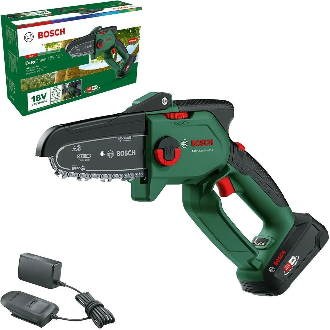 Аккумуляторная цепная пила Bosch EasyChain 18V-15-7 (06008B8900)