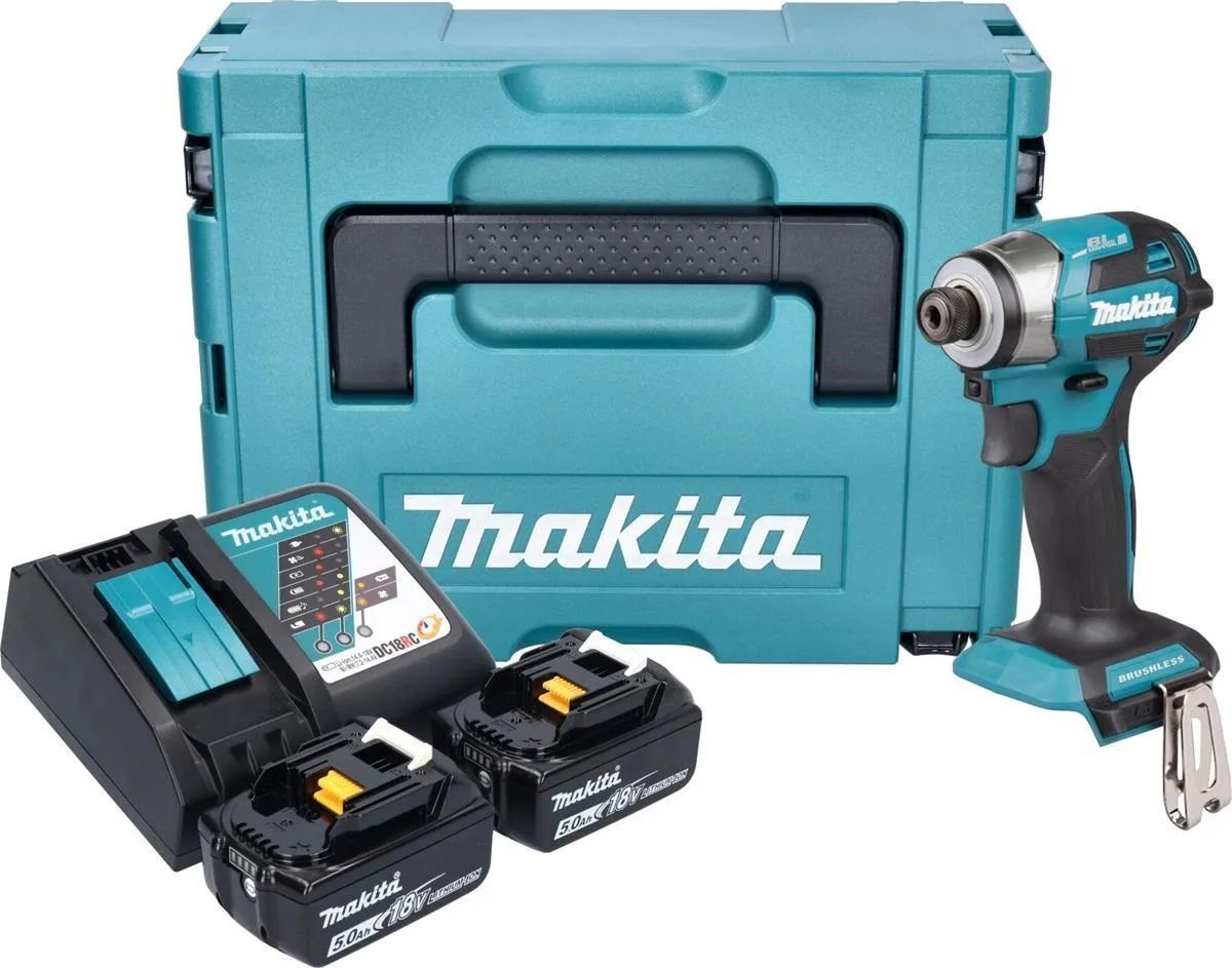 Ударный гайковёрт Makita DTD173RTJ 18V с 2 АКБ 5,0 Ah и ЗУ в кейсе Makpac