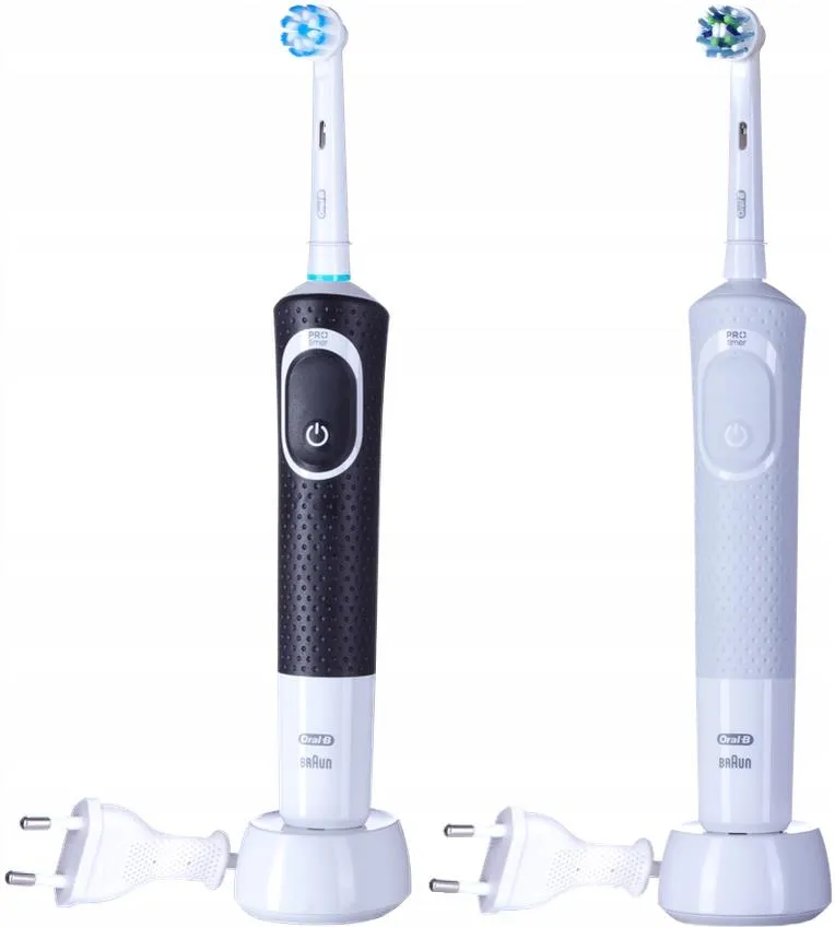 Электрическая зубная щётка Oral-B Vitality 100 Black & White, набор из 2 щёток с аксессуарами