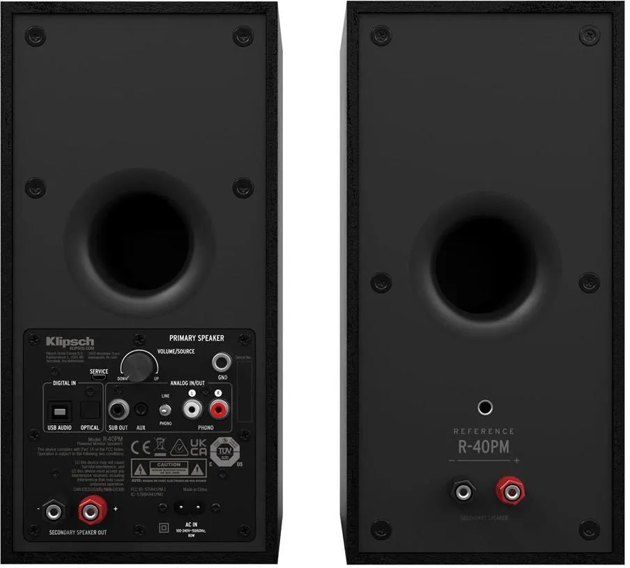 Активные полочные колонки Klipsch R-40PM чёрный