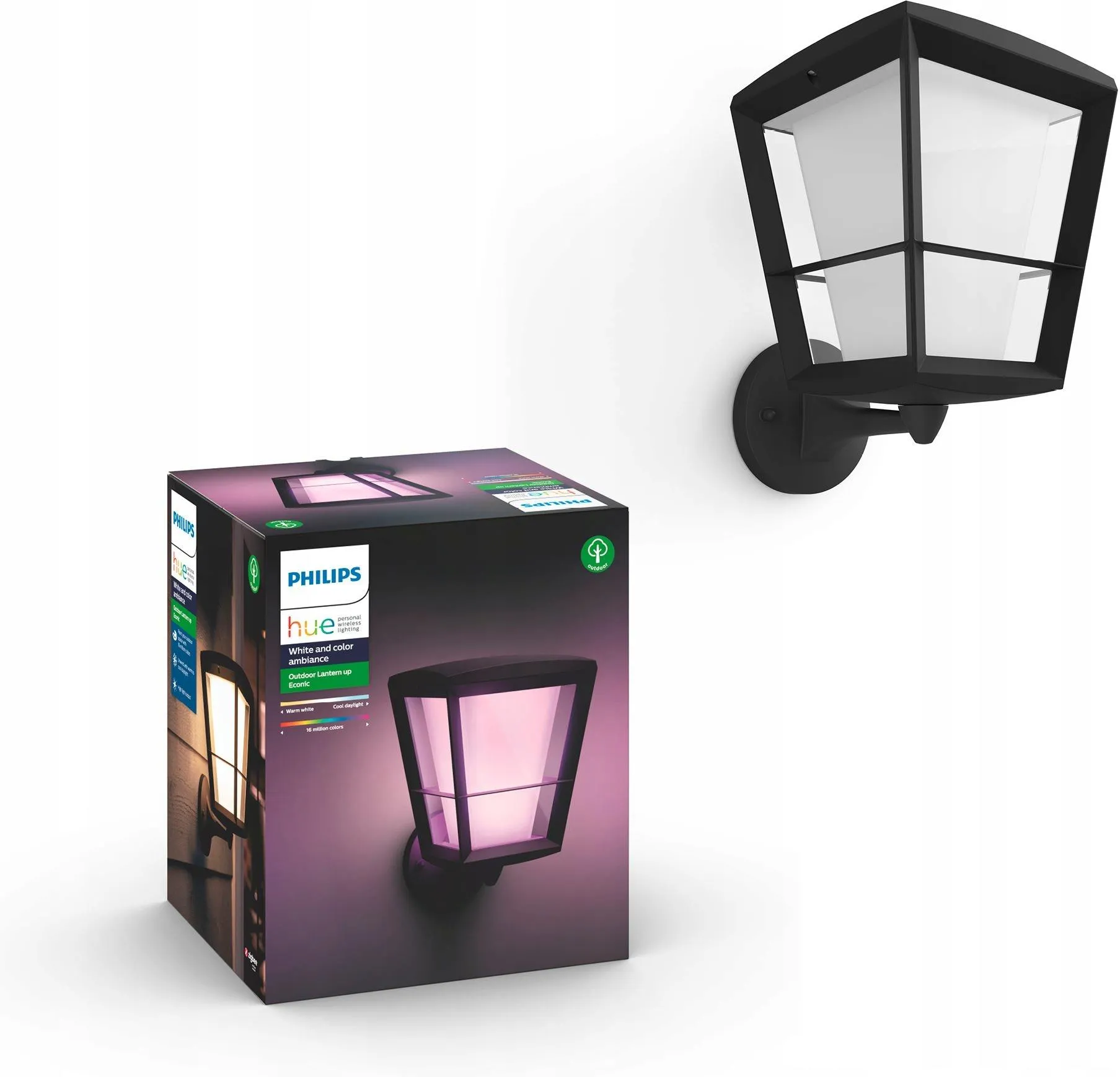 Настенный уличный светильник PHILIPS Hue White and Color Ambiance Econic черный 1743930P7