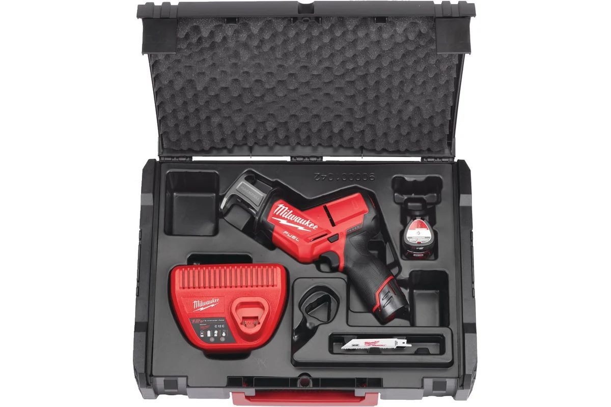 Сабельная пила Milwaukee M12 CHZ-202X 2 2,0 Ah и ЗУ в кейсе 4933447738