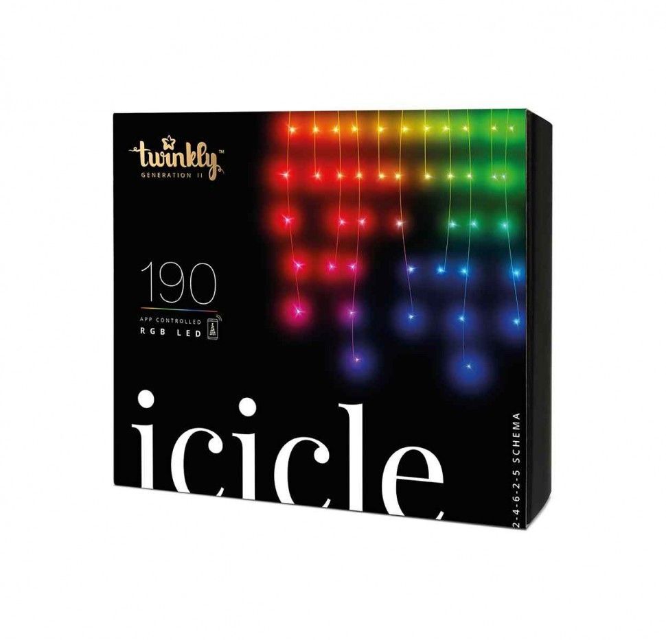 Умная гирлянда Twinkly Icicle Multicolor светодиодная 190 ламп 5 м