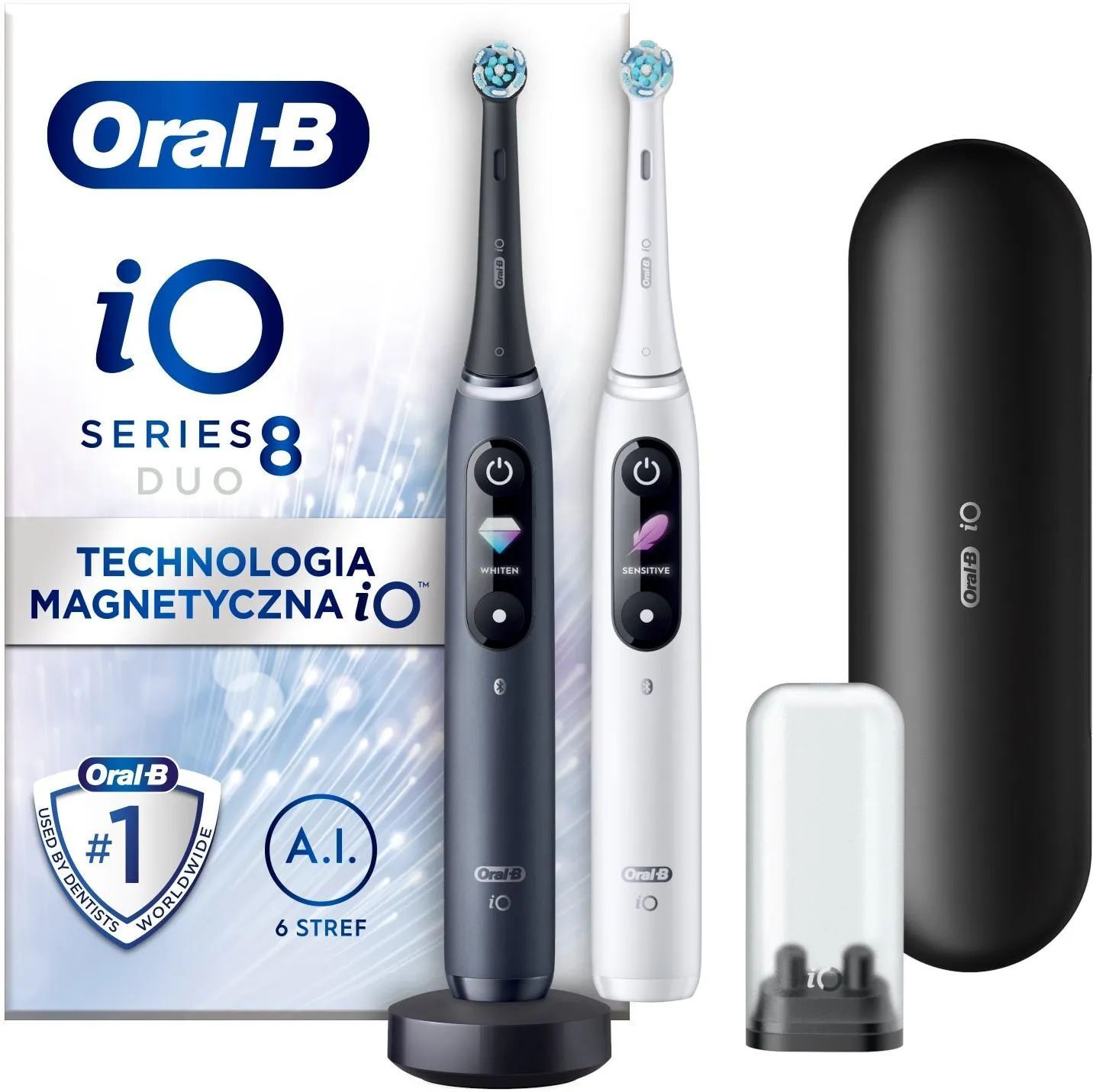 Набор электрических щеток Oral-B iO 8 Duo белая, черная