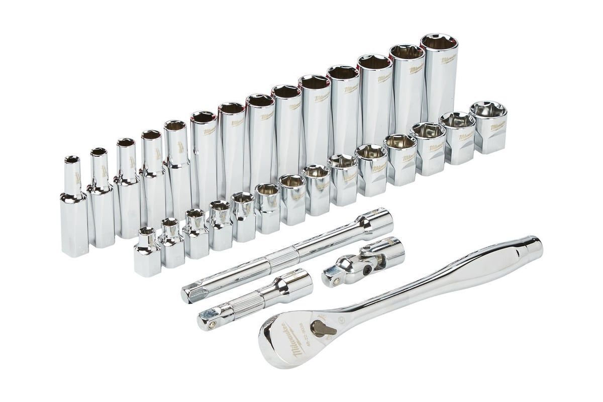 Набор головок Milwaukee 3/8" с трещоткой, 32 шт. (4932464945)