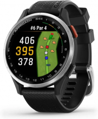 GPS-часы Garmin Approach S44, Серебристый с чёрным ремешком