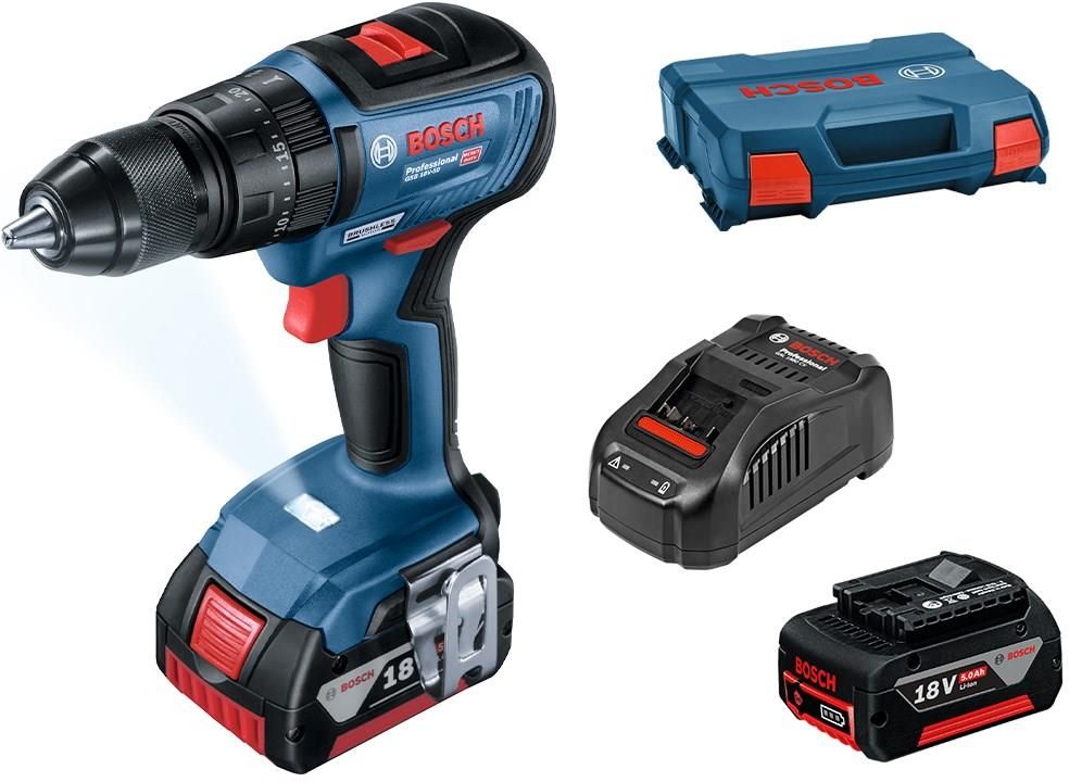 Аккумуляторная ударная дрель-шуруповерт Bosch GSB 18V-50 06019H5103