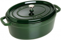 Чугунная овальная кастрюля Staub Cocotte Ø 33 см, зелёная 40509-691-0
