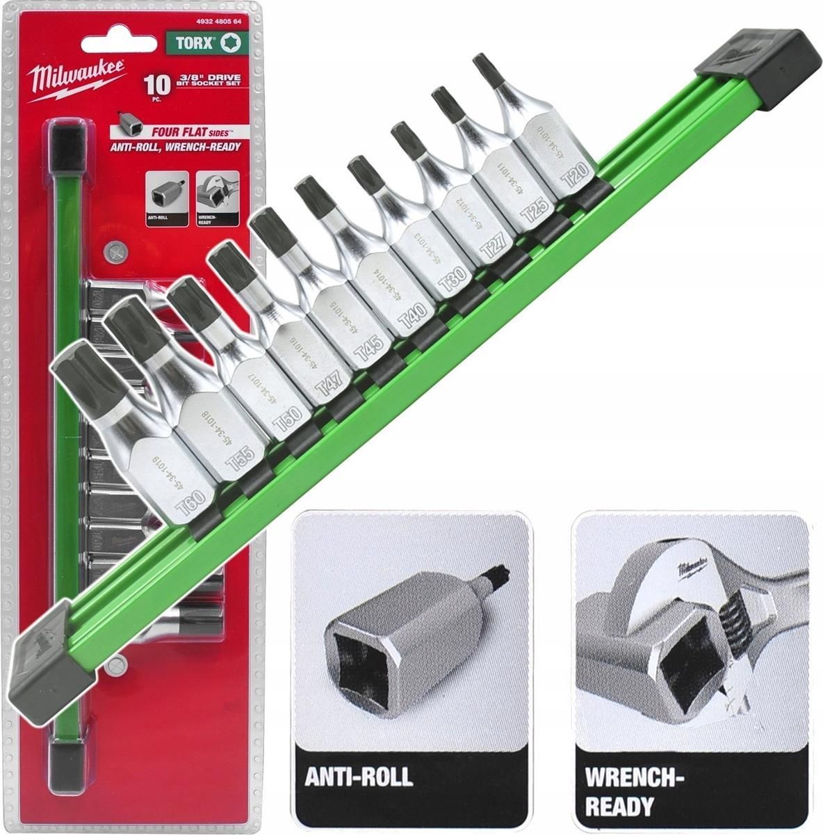 Набор торцевых головок Milwaukee 3/8" Torx 10 шт 4932480564