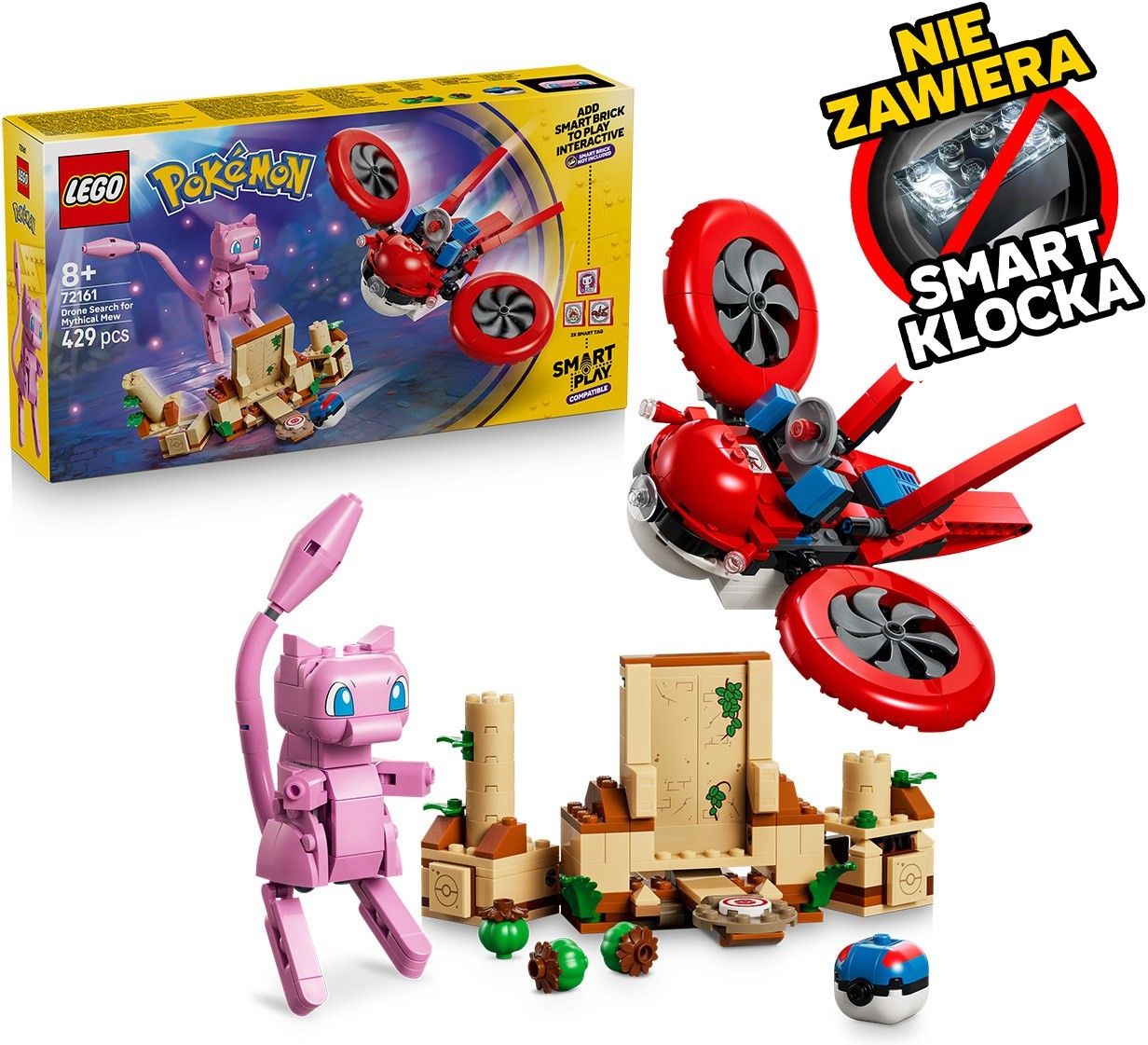Конструктор LEGO Pokemon 72161 SMART Play: Поиск мифического дрона Мью